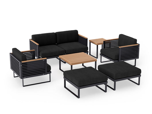 Monterey 6 Seater Chat Set with Coffee Table and Side Table