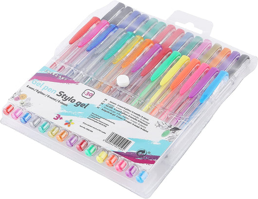 Exerz 30pcs gel pens in a wallet