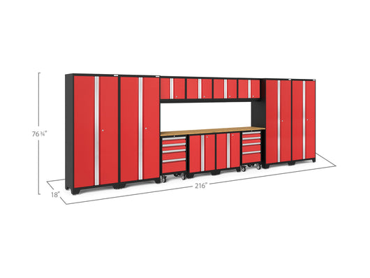 Bold Series 14 Piece Cabinet Set with Tool, Base, Wall Cabinets and 30 in. Lockers