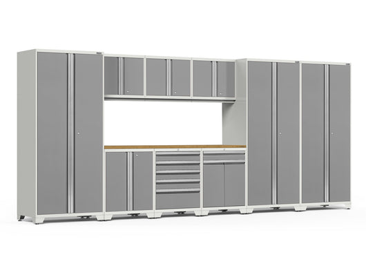 Pro Series 10 Piece Cabinet Set with Lockers, Tool Drawer Cabinet and 84 in. Worktop