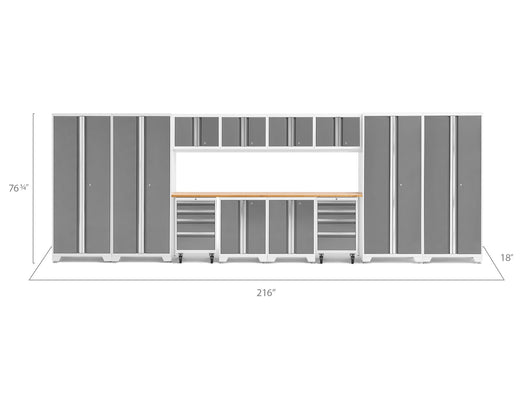 Bold Series 14 Piece Cabinet Set with Tool, Base, Wall Cabinets and 30 in. Lockers