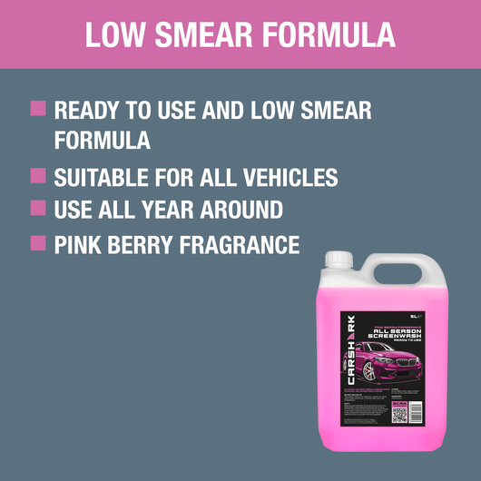 CARSHARK All Season Screen Wash 2 x 5L (Pink Berry Fragrance)