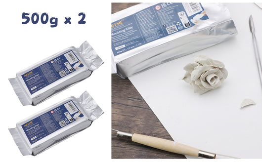 ARTME Air Dry Clay White 1000g (500g x 2pk) Modelling Clay Air Hardening