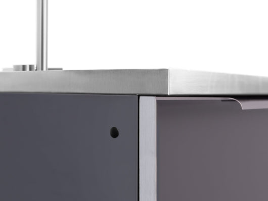 Outdoor Kitchen Aluminum Sink Cabinet - Slate Gray