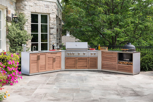 Outdoor Kitchen Stainless Steel 2 Piece Cabinet Set with 3-Drawer Cabinet and 2-Door Cabinet