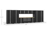 Pro Series 14 Piece Cabinet Set with Lockers, Base, Wall, Tool Drawer Cabinets and 56 in. Worktop
