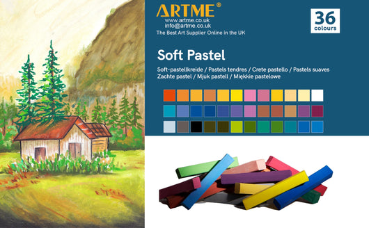 Artme Soft Pastel Paint Sticks Set 36 Assorted Vibrant Colours