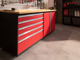 Pro Series 6 Piece Cabinet Set with Base, Wall Cabinet, Locker and Utility Cart