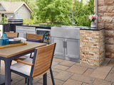Outdoor Kitchen Signature Series 9 Piece Cabinet Set With Kamado, Platinum Grill and Grill Cabinet