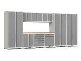 Pro Series 10 Piece Cabinet Set with Lockers, Tool Drawer Cabinet and 84 in. Worktop