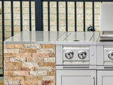 Outdoor Kitchen Signature Series 9 Piece Cabinet Set With Kamado, Platinum Grill and Grill Cabinet