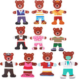 Wooden Puzzle Game - Bears Dress Up Set