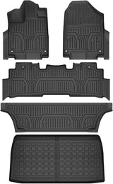 YITAMOTOR® Floor Mats and Cargo Liner Fit for 2018-2024 Honda Odyssey, TPE All Weather Custom Fit Honda Odyssey Floor Liner and Cargo Mats, 1st 2nd and 3rd Rows Car Mats and Trunk Liner Black