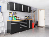 Pro Series 10 Piece Cabinet Set with Lockers, Tool Drawer Cabinet and 84 in. Worktop