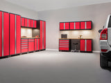 Pro Series 10 Piece Cabinet Set with Lockers, Tool Drawer Cabinet and 84 in. Worktop