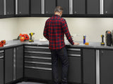 Pro Series 10 Piece Cabinet Set with Lockers, Tool Drawer Cabinet and 84 in. Worktop