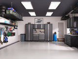 Pro Series 10 Piece Cabinet Set with Lockers, Tool Drawer Cabinet and 84 in. Worktop