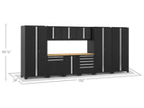 Pro Series 10 Piece Cabinet Set with Lockers, Tool Drawer Cabinet and 84 in. Worktop