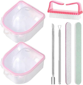 Nail Soaking Bowl Set – Gel Polish Remover & Manicure Tool Kit (2 Bowls)