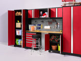 Pro Series 9 Piece Cabinet Set with Wall, Base, Tool Drawer, Multi-Function Cabinet, Lockers, and 84 in. Worktop